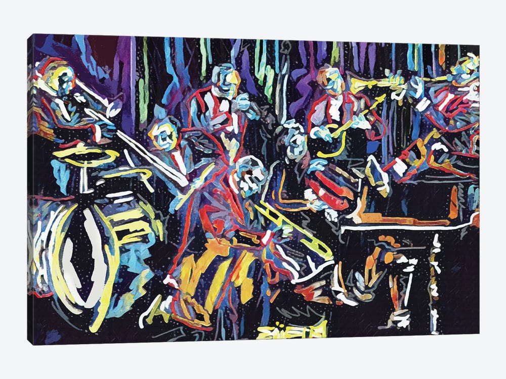 Jazz Band by Rockchromatic 1-piece Canvas Print