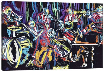 Jazz Band Canvas Art Print - Drums Art