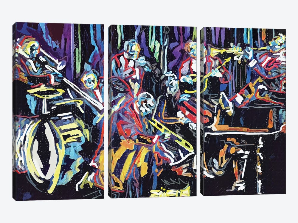 Jazz Band by Rockchromatic 3-piece Art Print