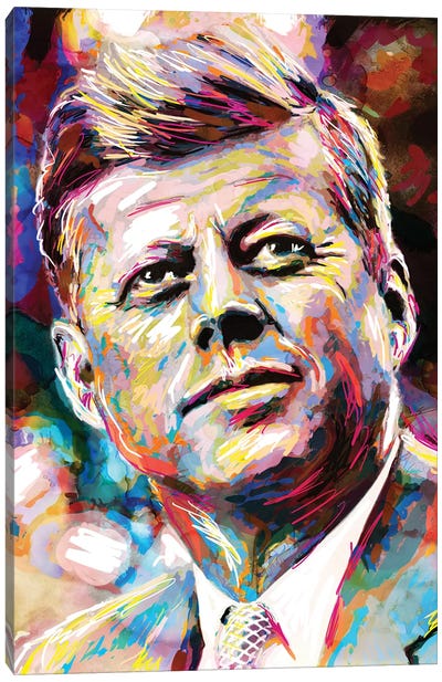 JFK Canvas Art Print - Political & Historical Figure Art