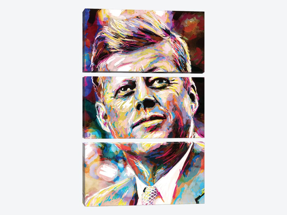 JFK by Rockchromatic 3-piece Canvas Art