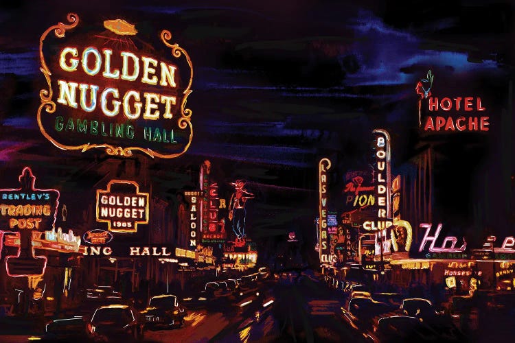 Vintage Vegas by Rockchromatic wall art