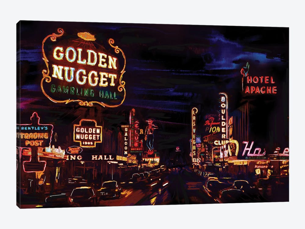 Vintage Vegas by Rockchromatic 1-piece Canvas Print
