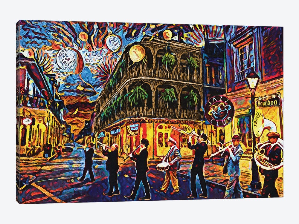 New Orleans - When the Saints Come Marching In by Rockchromatic 1-piece Art Print