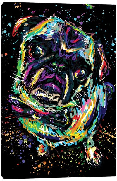 Pug Life Canvas Art Print - Rockchromatic
