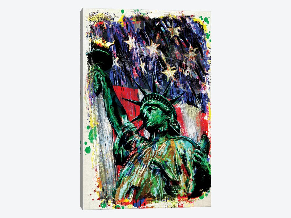 Statue of Liberty by Rockchromatic 1-piece Canvas Artwork