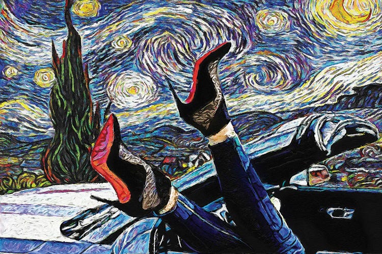 Starry Night Stilettos by Rockchromatic wall art