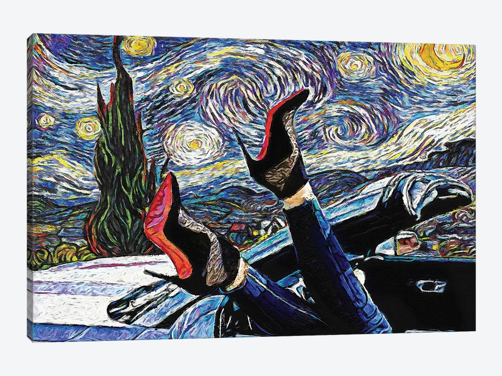 Starry Night Stilettos by Rockchromatic 1-piece Canvas Art
