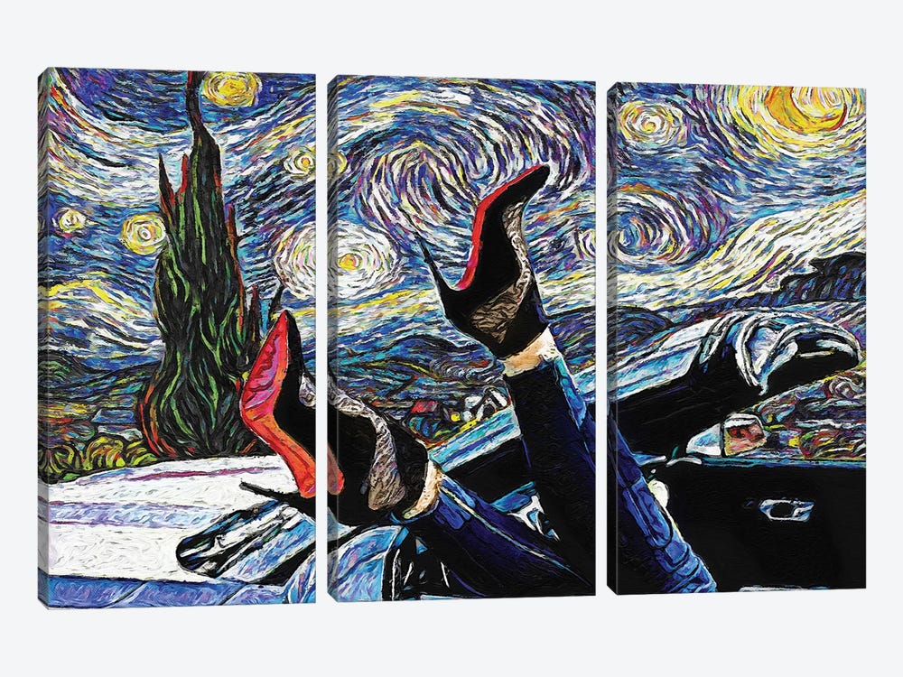 Starry Night Stilettos by Rockchromatic 3-piece Canvas Art