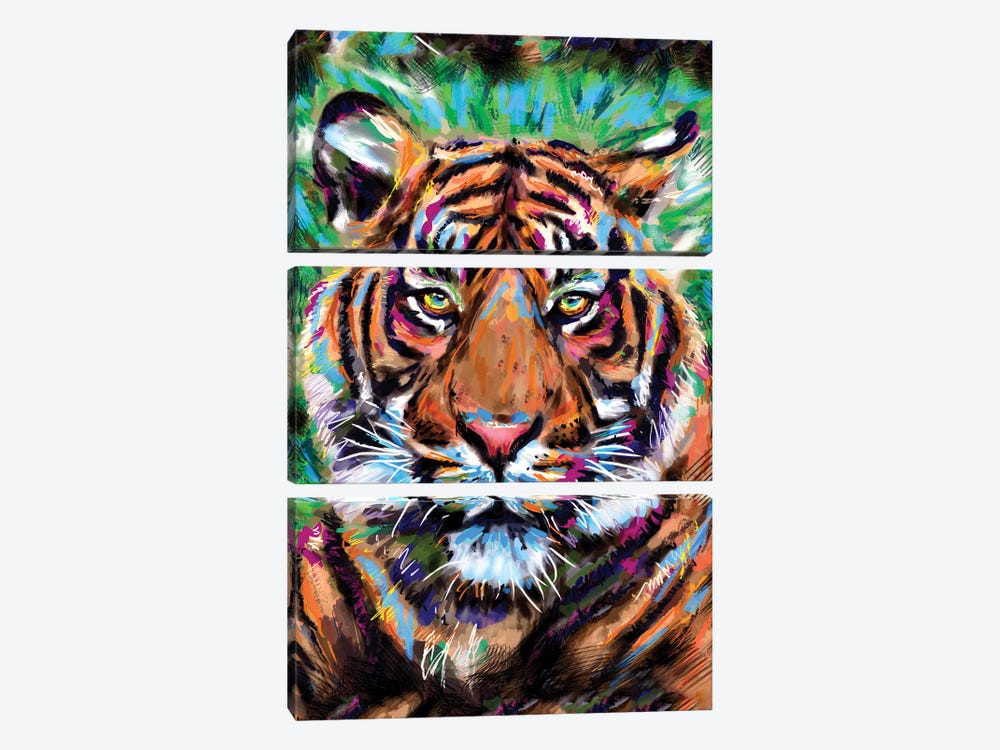 Tiger by Rockchromatic 3-piece Art Print