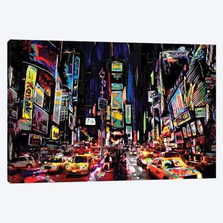 Times Square Canvas Print #RCM275} by Rockchromatic Canvas Wall Art