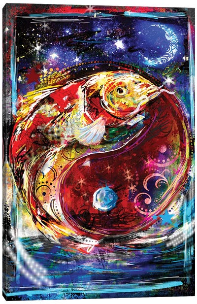 Yin Yang - Balance And Good Fortune Canvas Art Print - Koi Fish Art