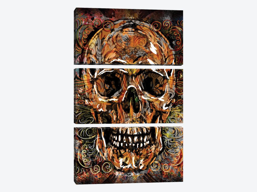 Skull - Nature's Sculpture by Rockchromatic 3-piece Canvas Wall Art
