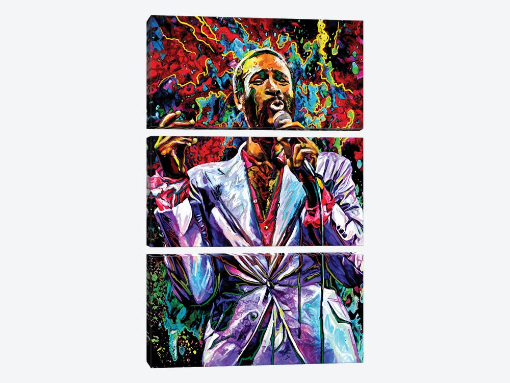 Marvin Gaye - Lets Get It On by Rockchromatic 3-piece Canvas Print