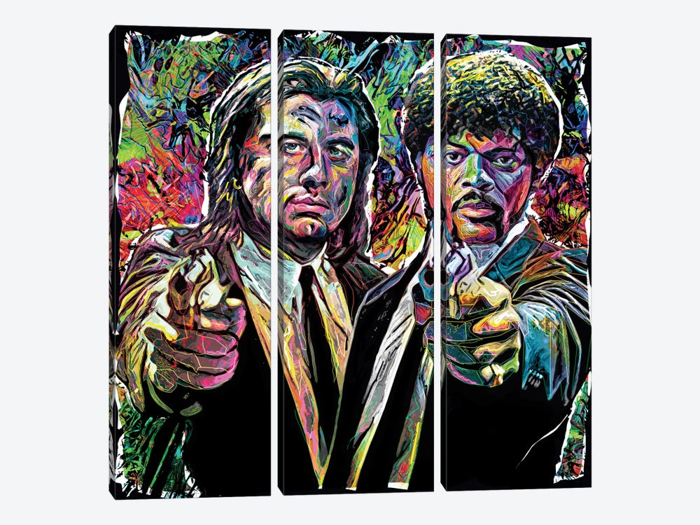 Pulp Fiction - Vincent And Jules by Rockchromatic 3-piece Canvas Wall Art