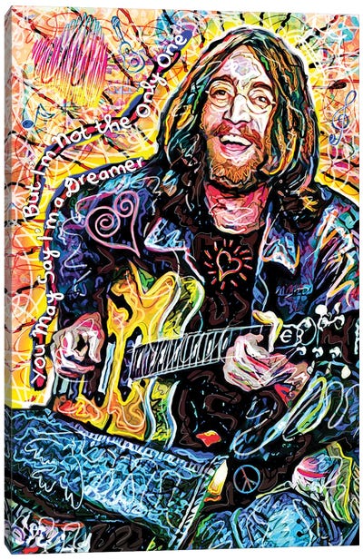 John Lennon - Dreamer Canvas Art Print - Rockchromatic