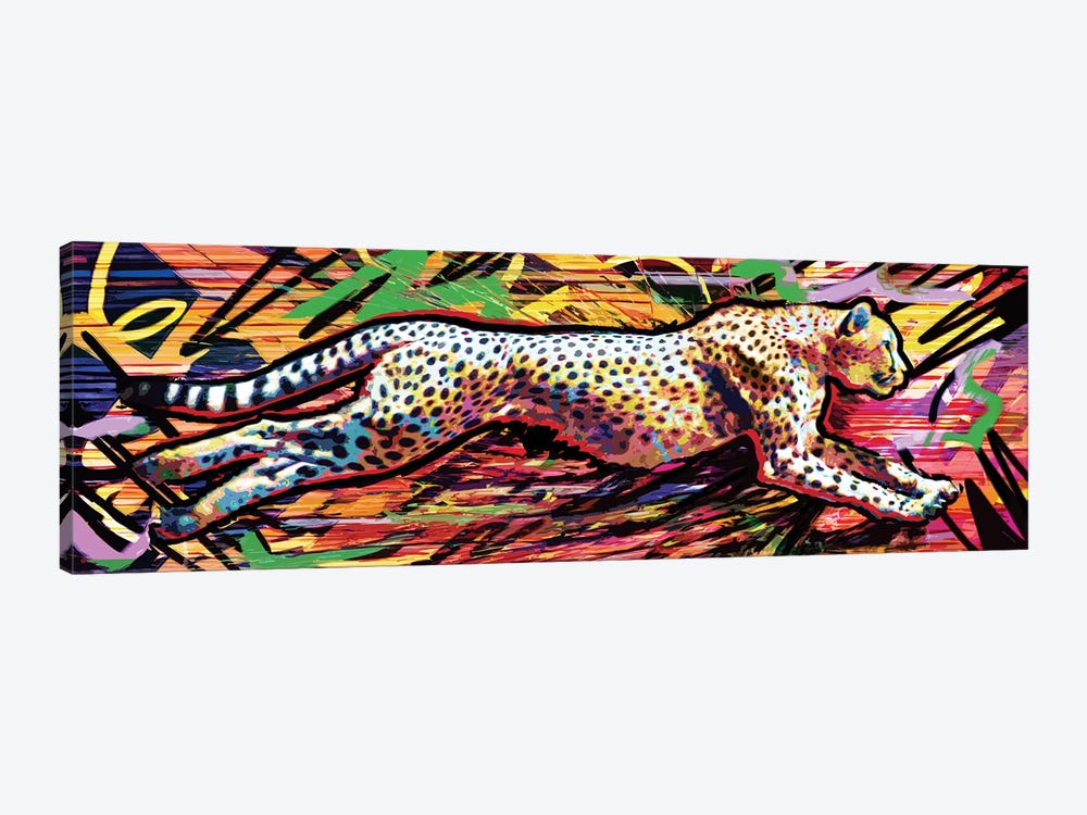 Cheetah "90 MPH" by Rockchromatic 1-piece Canvas Print