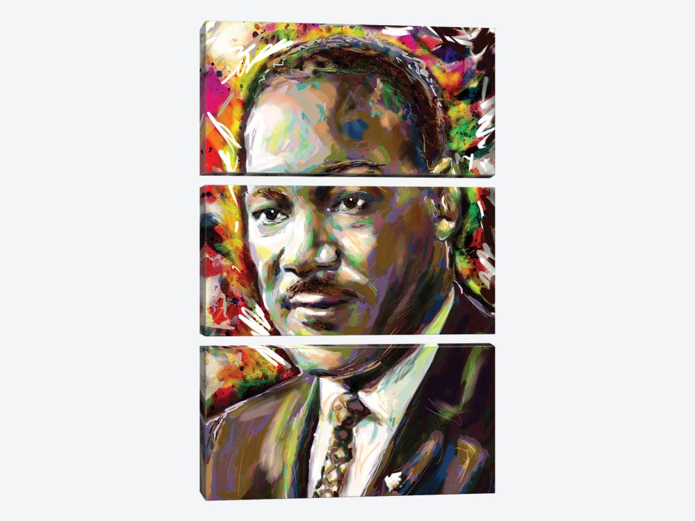 Martin Luther King - I Have A Dream by Rockchromatic 3-piece Canvas Art Print