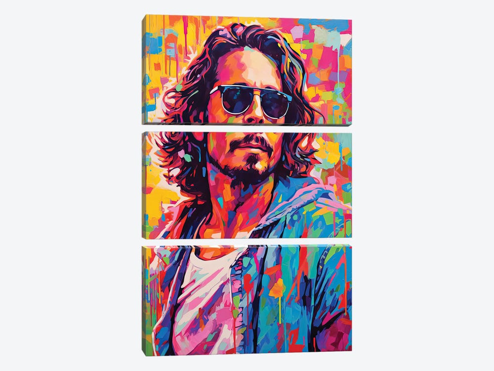 Chris Cornell - Like A Stone by Rockchromatic 3-piece Canvas Print