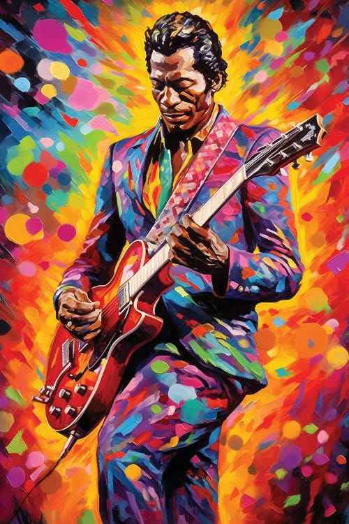 Chuck Berry - Johnny B. Goode by Rockchromatic wall art