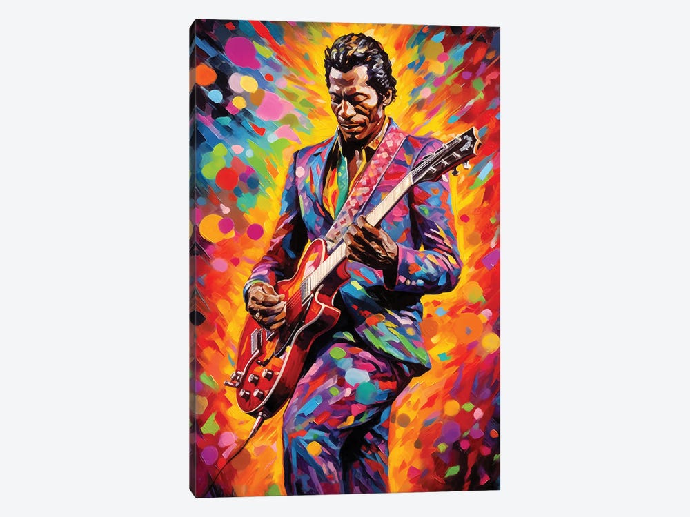 Chuck Berry - Johnny B. Goode by Rockchromatic 1-piece Canvas Art