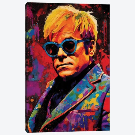 Elton John - Rocket Man Canvas Print #RCM294} by Rockchromatic Canvas Art