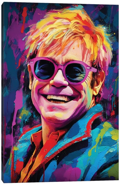 Elton John - Crocodile Rock Canvas Art Print - Rockchromatic