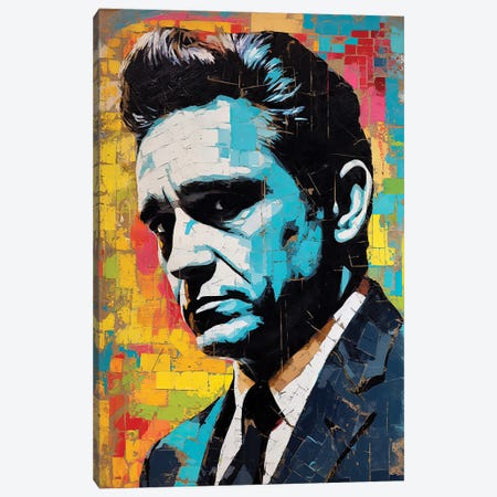 Johnny Cash - I Walk The Line Canvas Print #RCM299} by Rockchromatic Art Print
