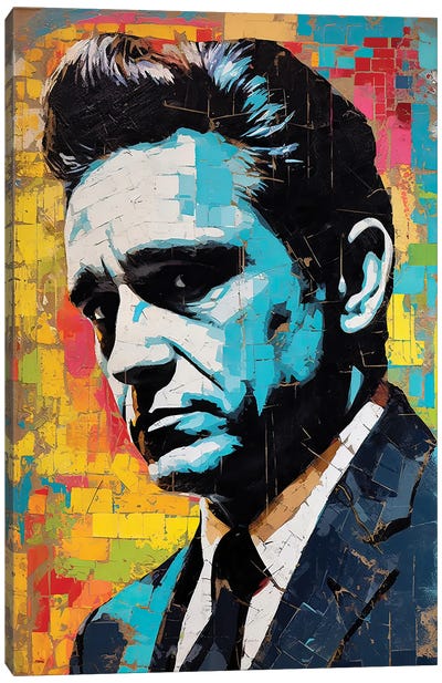 Johnny Cash - I Walk The Line Canvas Art Print - Rockchromatic