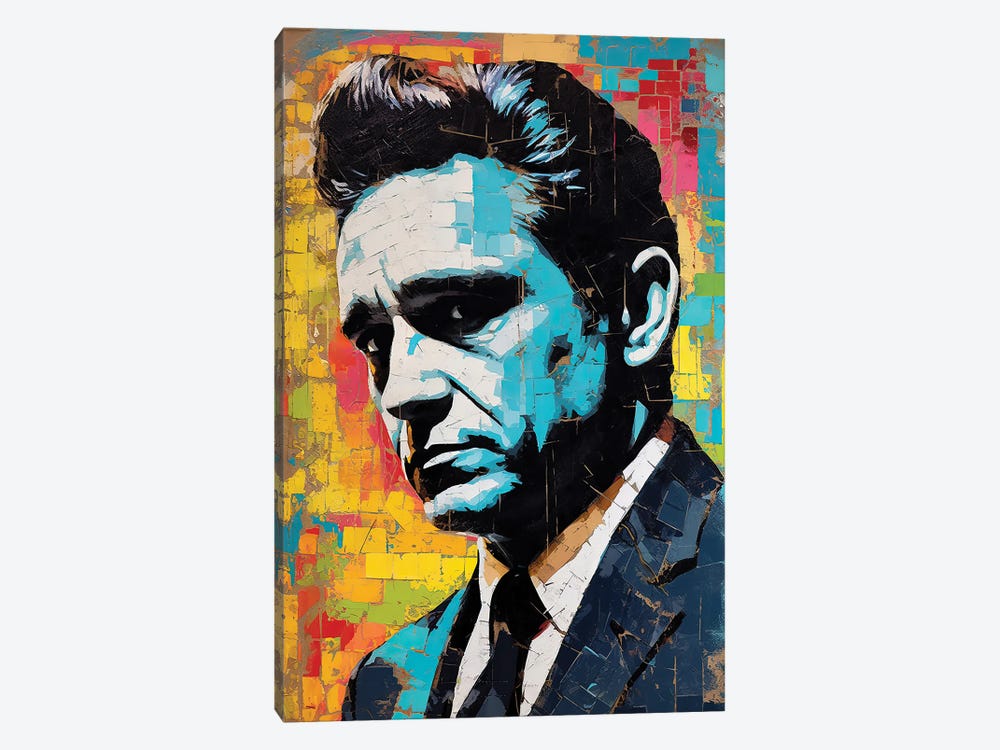 Johnny Cash - I Walk The Line by Rockchromatic 1-piece Canvas Art