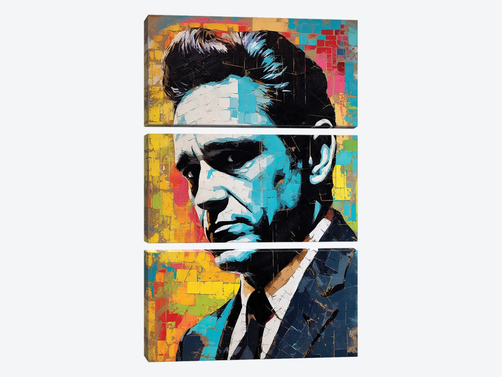Johnny Cash - I Walk The Line by Rockchromatic 3-piece Canvas Art