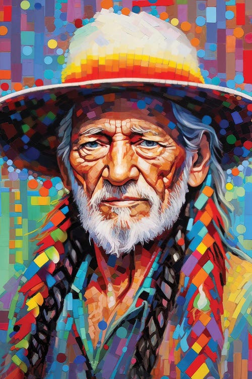 Willie Nelson - On The Road Again by Rockchromatic canvas print