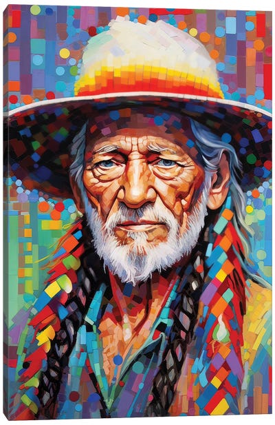 Willie Nelson - On The Road Again Canvas Art Print - Willie Nelson