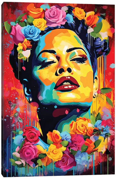 Billie Holiday - Summertime Canvas Art Print - Large Colorful Accents