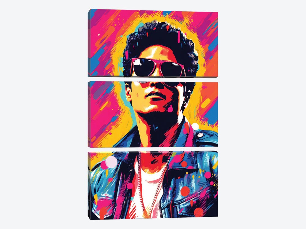 Bruno Mars - Uptown Funk by Rockchromatic 3-piece Canvas Art