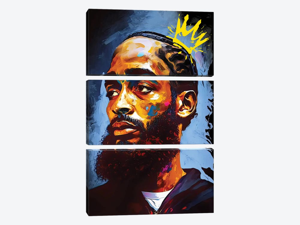 Nipsey Hussle - Racks In The Middle by Rockchromatic 3-piece Canvas Wall Art