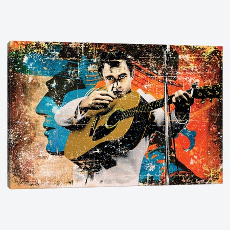 Johnny Cash - The Man Comes Around Canvas Print #RCM314} by Rockchromatic Canvas Print