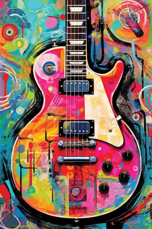 Gibson Les Paul Guitar by Rockchromatic wall art
