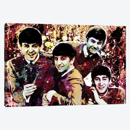 The Beatles "Hard Days Night" Canvas Print #RCM89} by Rockchromatic Canvas Wall Art