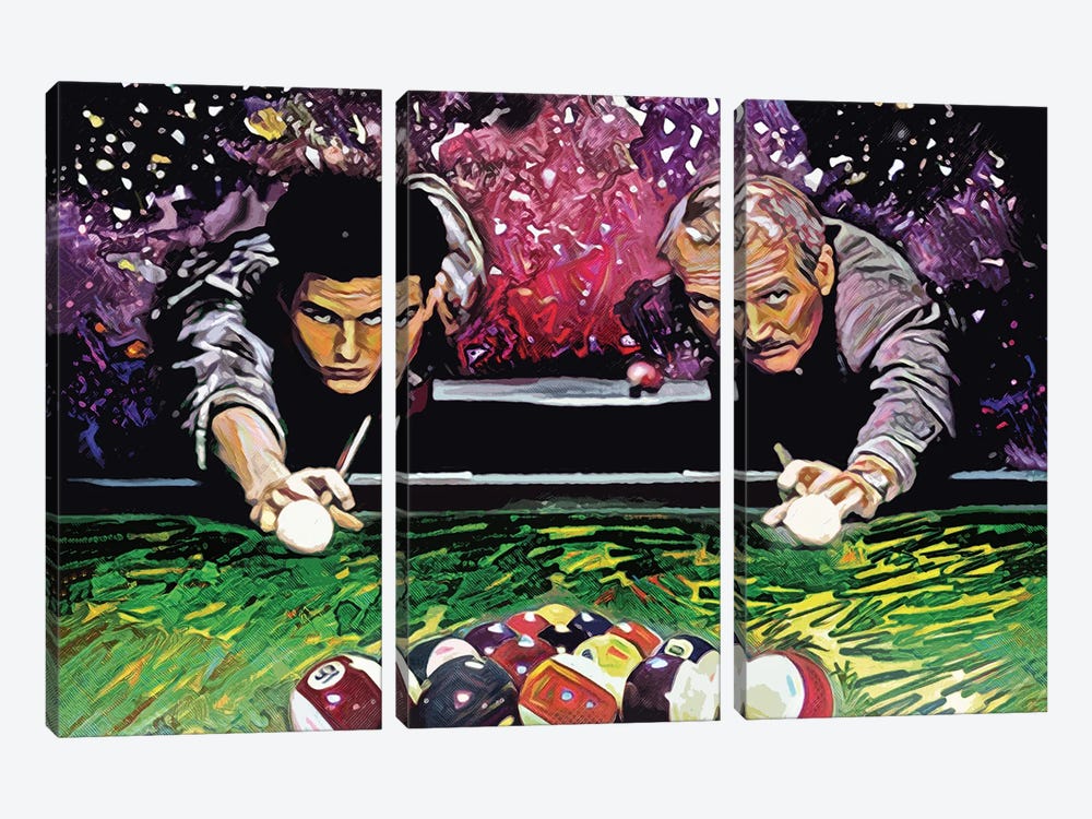 The Color Of Money - Tom Cruise & Paul Newman "Nine Ball" by Rockchromatic 3-piece Canvas Art Print