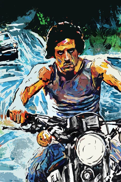 Rambo - Sylvester Stallone "First Blood" by Rockchromatic wall art