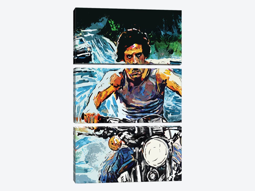 Rambo - Sylvester Stallone "First Blood" by Rockchromatic 3-piece Canvas Art Print