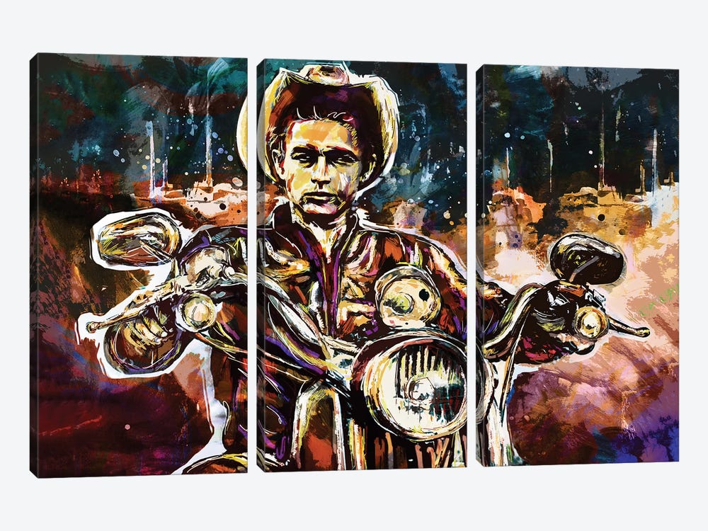 James Dean "Rebel Without A Cause" by Rockchromatic 3-piece Canvas Art Print