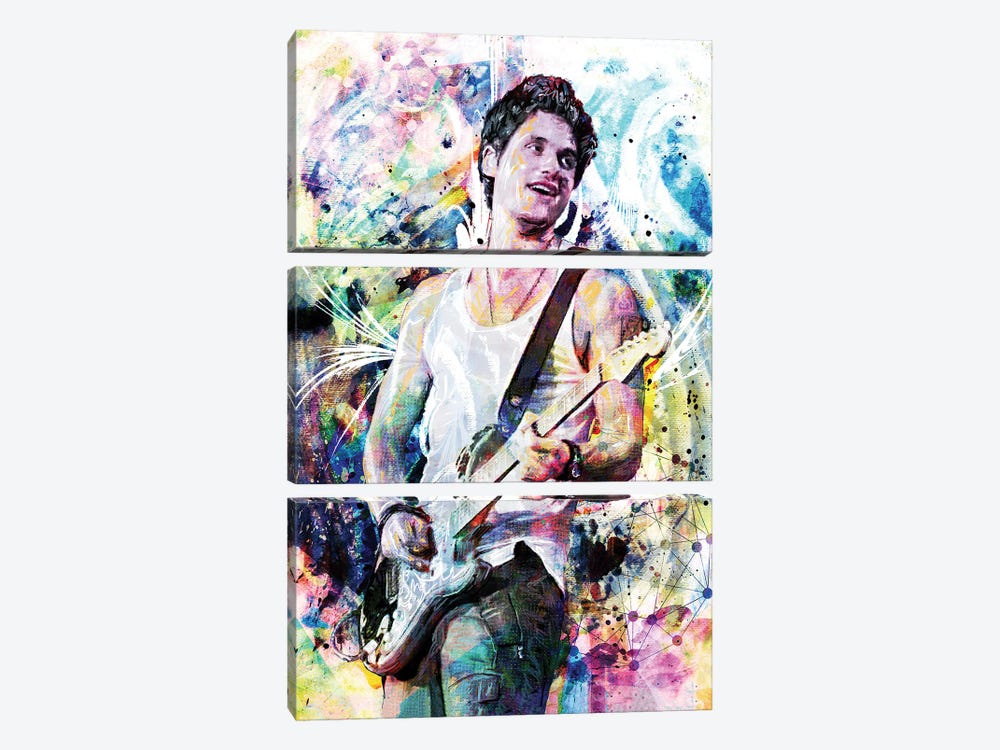 John Mayer "Gravity" by Rockchromatic 3-piece Canvas Wall Art