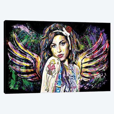 Amy Winehouse "Will You Still Love Me Tomorrow" Canvas Print #RCM96} by Rockchromatic Canvas Wall Art