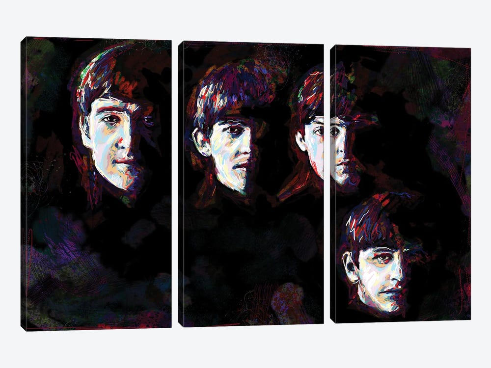 The Beatles "I Saw Her Standing There" by Rockchromatic 3-piece Canvas Wall Art
