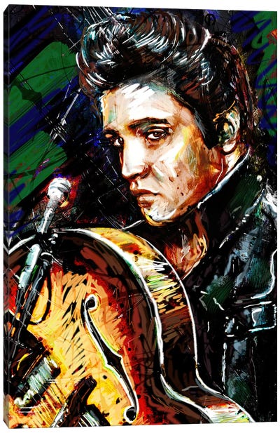 Elvis Presley "Hound Dog" Canvas Art Print - Male Portrait Art