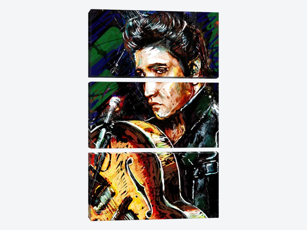 Elvis Presley "Hound Dog" by Rockchromatic 3-piece Art Print