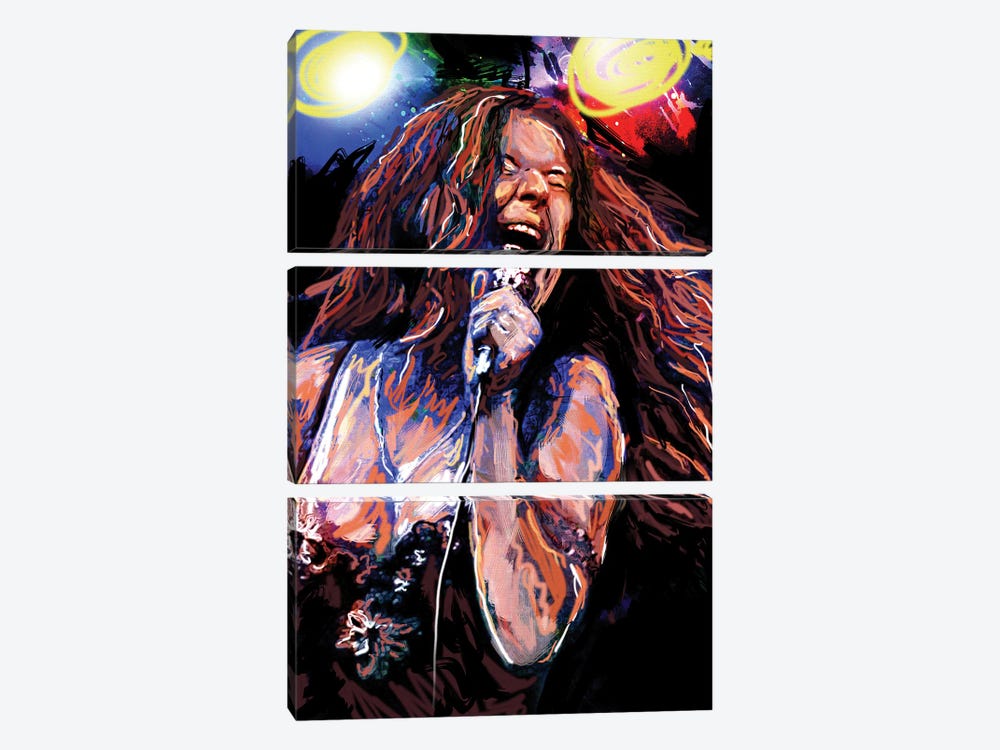 Janis Joplin "Piece Of My Heart" by Rockchromatic 3-piece Canvas Artwork
