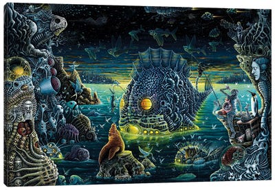Night Trawlers Canvas Art Print - Pop Surrealism & Lowbrow Art